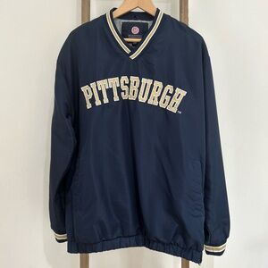 Pittsburgh Panthers Vintage Penn Navy Pullover V-Neck Side Pockets Size Large